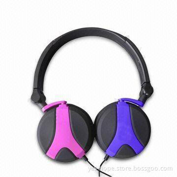 DJ Headphone with 3.5mm Stereo Plug and 2.0m ± 10% Cord Length, Available in Various Colors